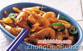 葱爆河虾的做法·美食中国图片-meishichina.com