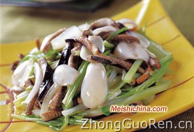 香芹爆鳝丝的做法·美食中国图片-meishichina.com