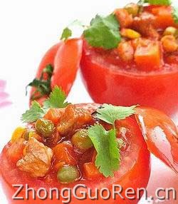 肉粒青豆酿番茄的做法