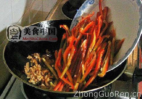 美食中国图片` - 甜椒肉丝-家常小炒(图解)