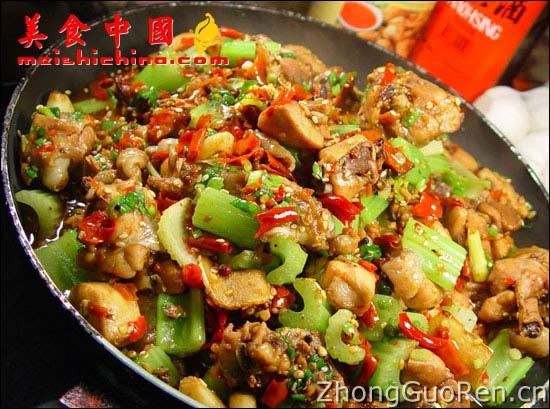 美食中国美食图片·美食厨房·热菜菜谱·麻辣芹香鸡-meishichina.com