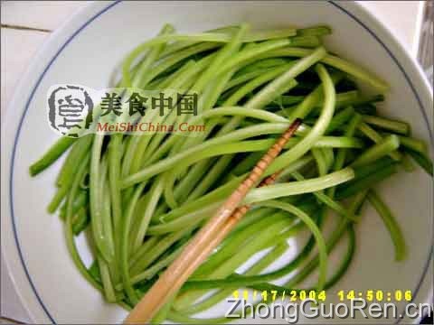 美食中国图片 - 简单自制凉拌蒜苗-全程图解