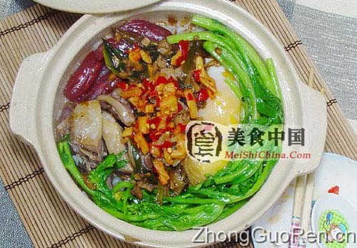 美食中国图片 腊味煲仔饭的作法(全程图)