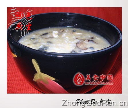 香菇鸡丝双米粥