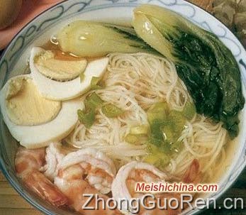 白菜明虾汤面线的做法·美食中国图片-meishichina.com