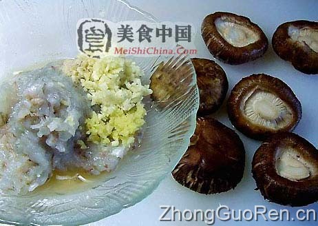美食中国图片 - 虾仁酿香菇-图解微波美食