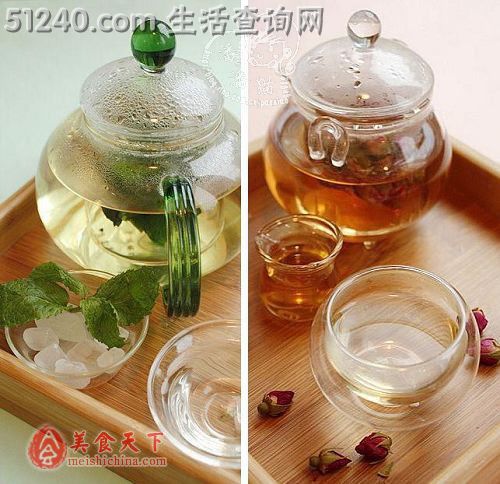 薄荷草茶&玫瑰蜜茶