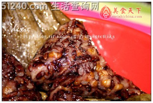 养身紫米绿豆粽