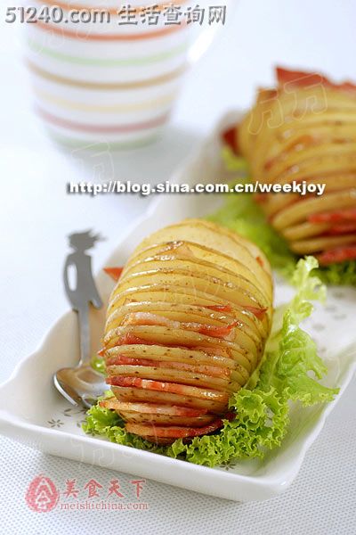 土豆这样吃。【培根风琴烤薯】