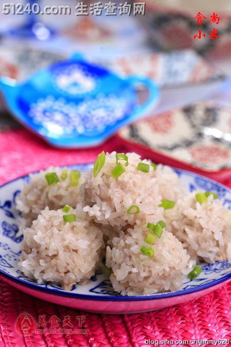 将米变身成菜最成功的一道美食----珍珠丸子