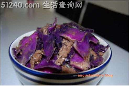 紫甘蓝炒肉片