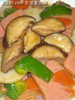 火腿蘑菇炒年糕