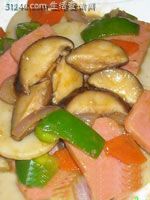 火腿蘑菇炒年糕