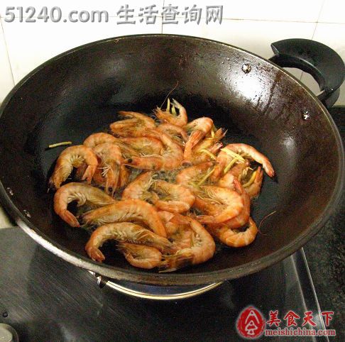 没有大龙虾就吃基围虾—鲜虾炒粉丝