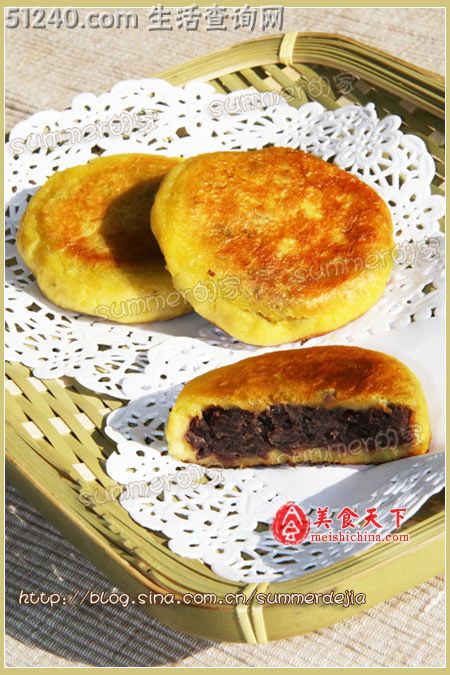 豆沙红薯饼