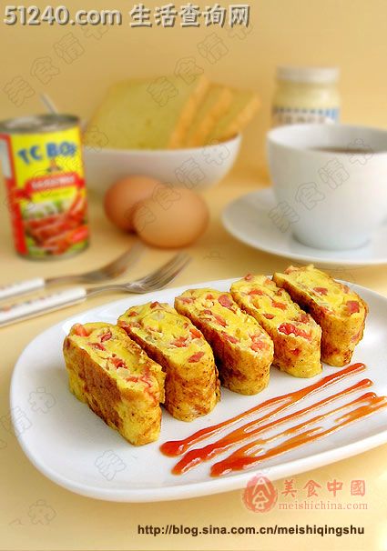火腿蛋卷+沙丁鱼饼